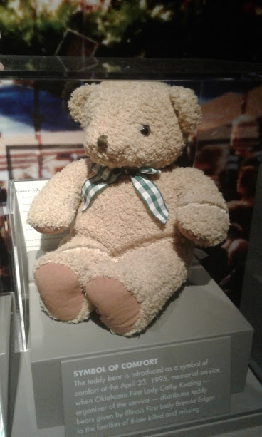 Teddy bear given as a symbol of comfort during the bombing