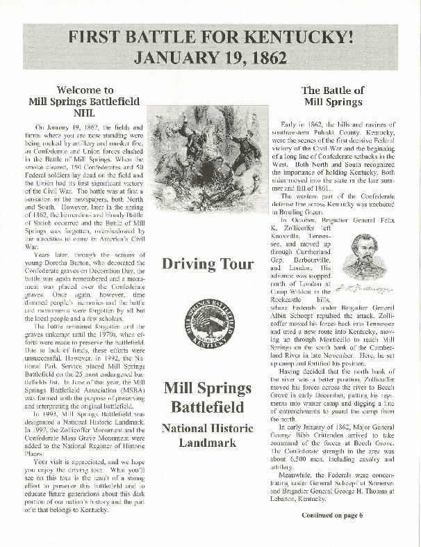 Mill Springs brochure